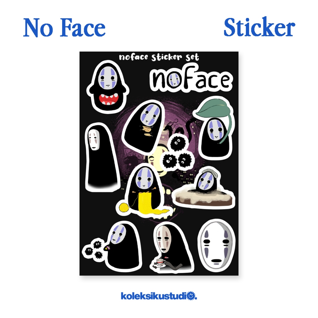 Stiker No Face Ghibli Anime Movie Sticker Aesthetic Lucu Stiker HP Laptop