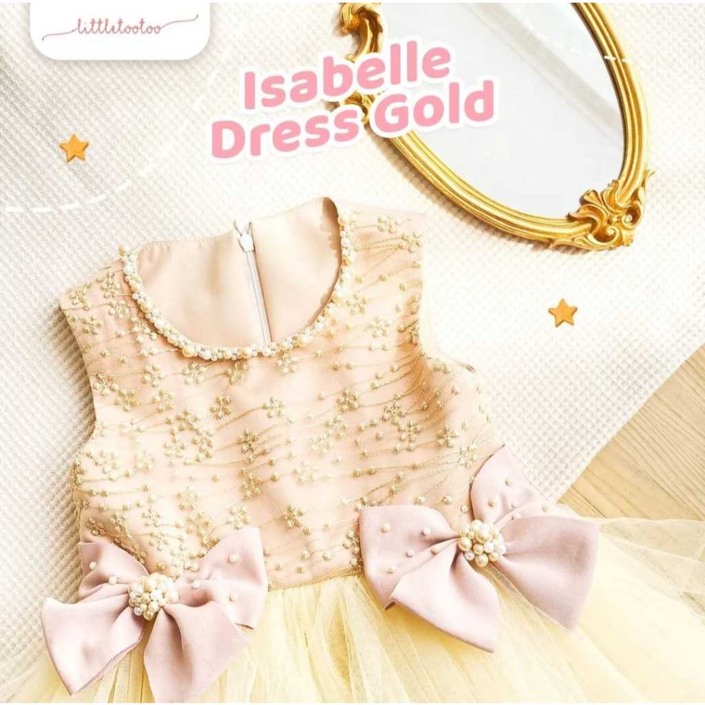 LITTLE TOOTOO KIDS - Isabelle kids dress  / dress anak / gaun anak perempuan gold