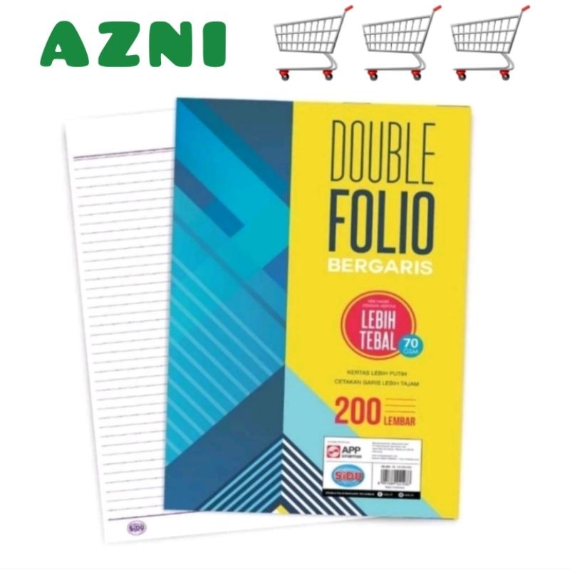 

SIDU Double Folio Bergaris 70 GSM Harga Per 10 Lembar