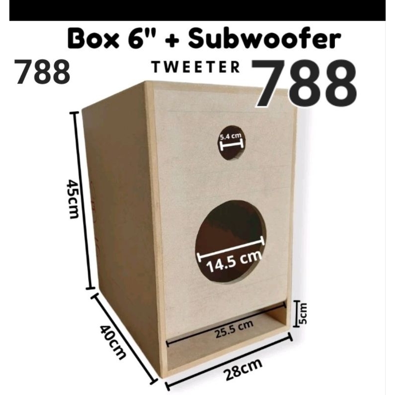 Box Subwoofer 6 inch + Tweeter 788 Box Speaker 6 inch