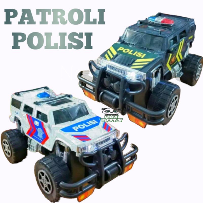 Mainan Mobil Jeep Patroli Polisi BESAR Lampu Sirine Mobil Jeep Police Bump And Go Polisi PJR