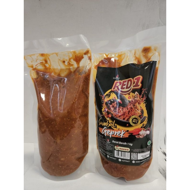 

RED1 Sambal Geprek 1 kg - HALAL/BPOM/PEDAS