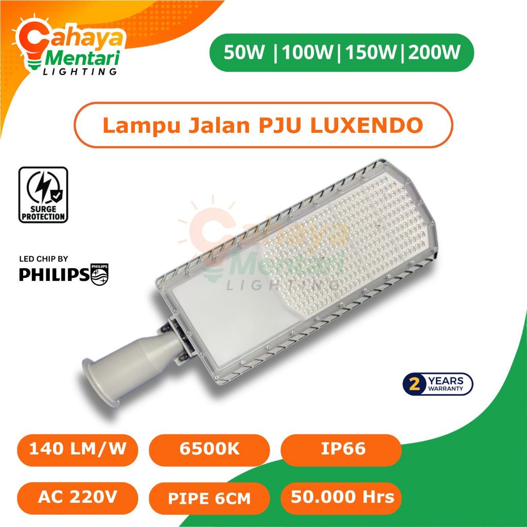 Lampu Jalan PJU LUXENDO LED Model Pju PHILIPS BRP121 50W