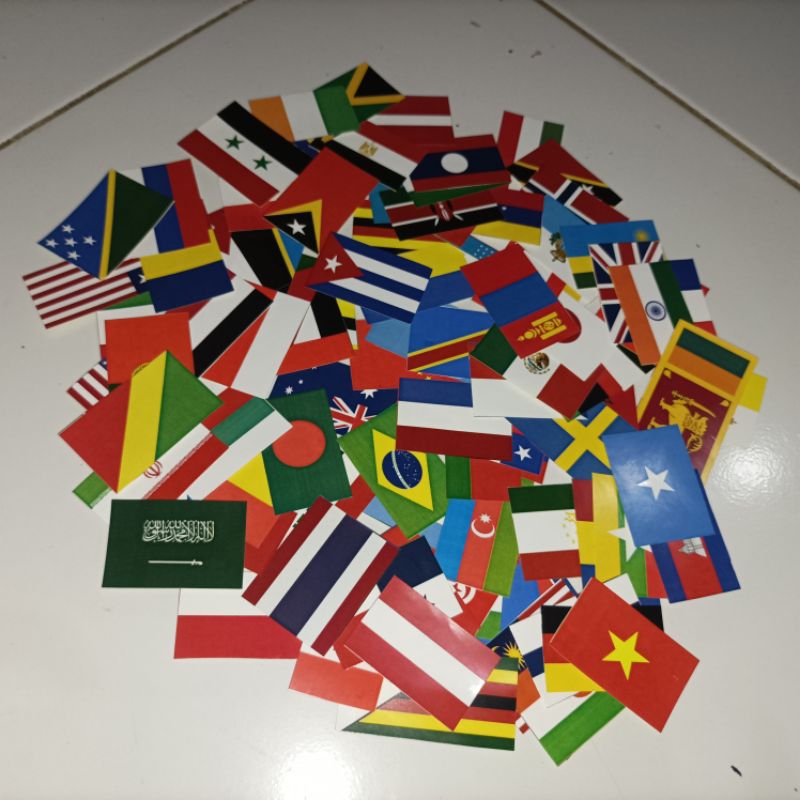 

100PCS BENDERA DUNIA STICKER | BENDERA 100 NEGARA STIKER | STIKER NEGARA | STICKER PALESTIN