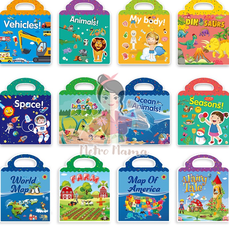 

Buku Stiker Anak dan Aktivitas Menempel Waterproof Reusable Stiker Book Album Murah Limited Edition