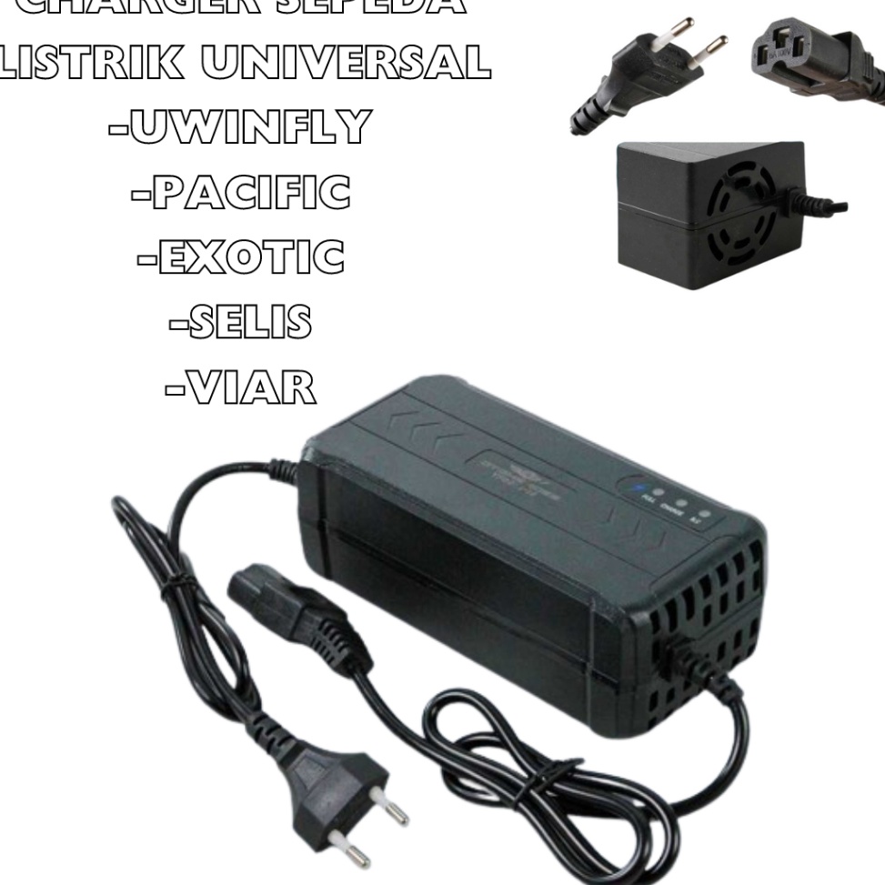 Harga TERMURAAH Charger Sepeda Listrik Exotic Uwinfly Goda Pacific Viar Selis 48v 12ah Universal Ada