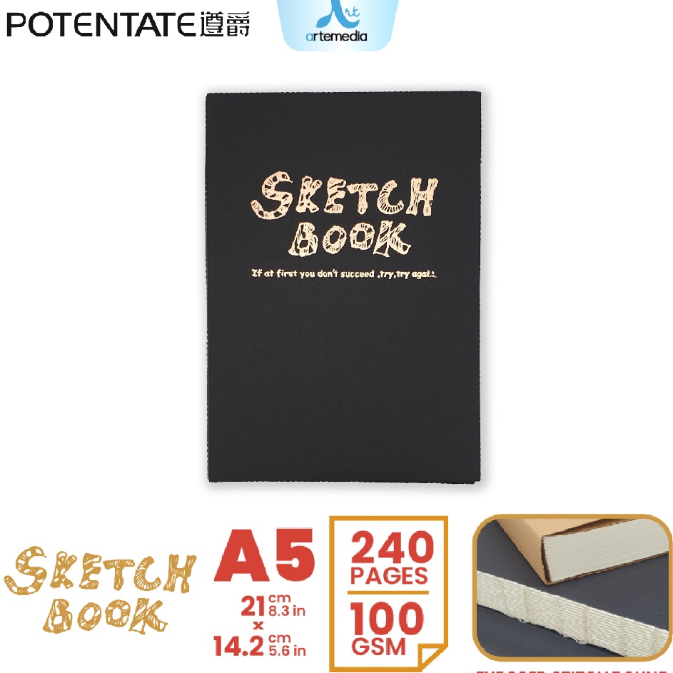 

Berkualitas Tinggi Potentate A5 Exposed Stitch Bound Sketchbook