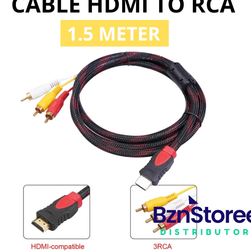 KABEL HDTV TO RCA 15 METER HIGH QUALITY STB BOX kabel hdmi to rca high quality kabel hdmi rca kabel 