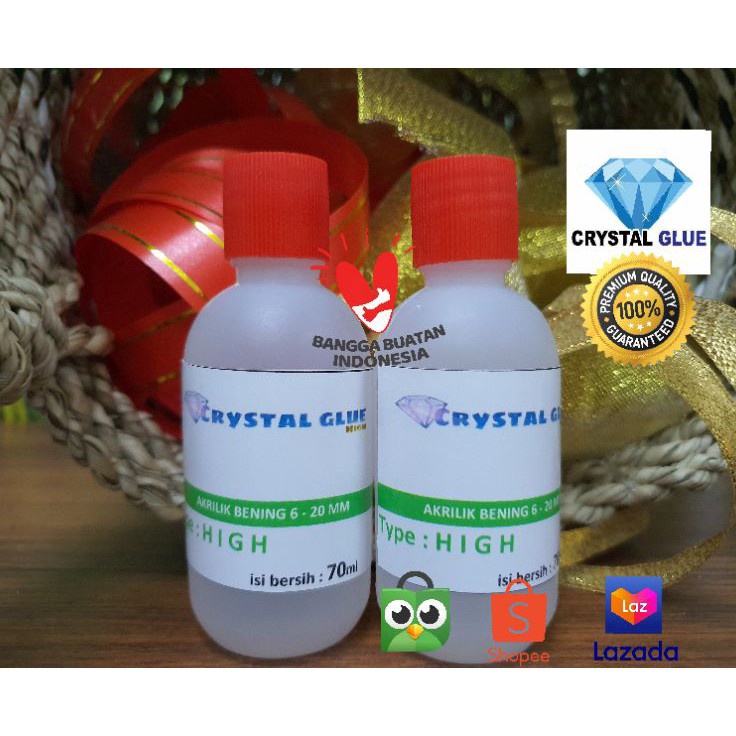 

Terlaris Lem akrilik type HIGH 7mlsuntikan lem acrylic bening crystal glue high