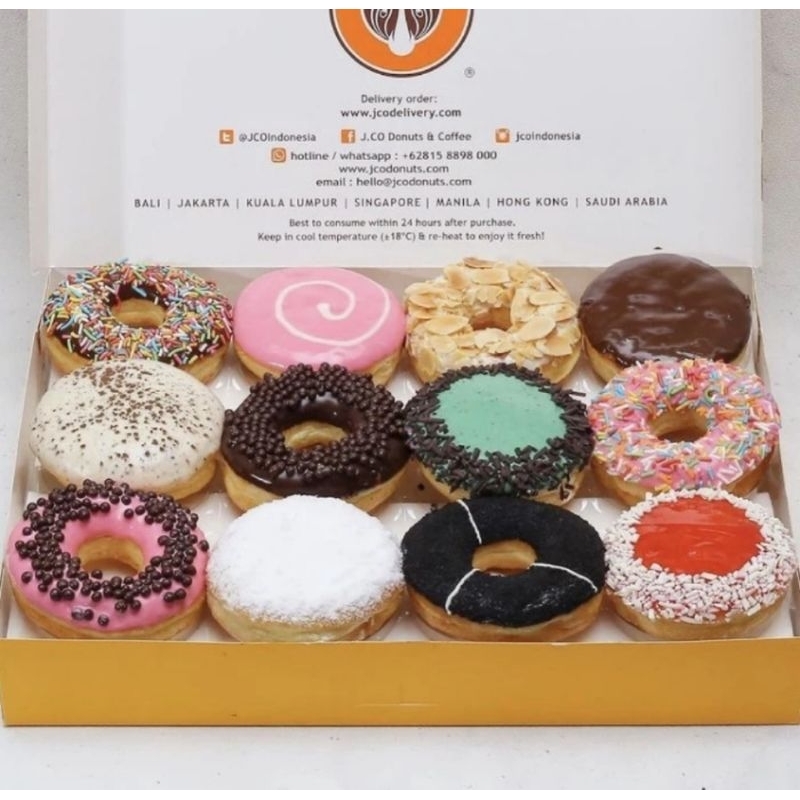 JCo Donuts / Donatsusu Donsu 1 Lusin isi 12pcs Random Siap Kirim Instant Same day Cimahi Bandung JAB