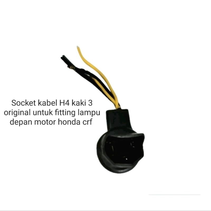 SOKET KABEL H4 KAKI 3 ORIGINAL UNTUK FITTING LAMPU DEPAN MOTOR HONDA CRF