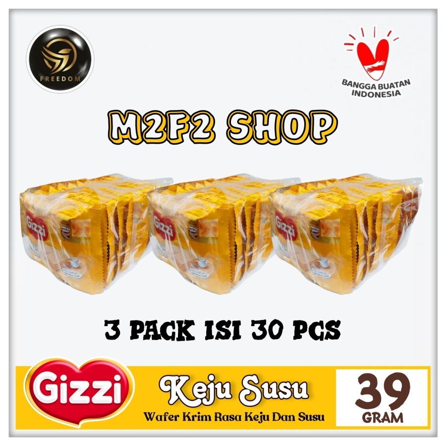 

Gizzi Wafer Krim Rasa Keju Susu Sachet - 39 gr (Kemasan 3 Pack)