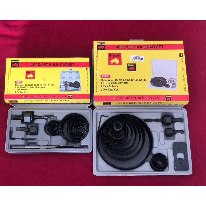 HOLE SAW SET 13 pcs / 16 pcs BISON MATA BOR KAYU HOLE SAW