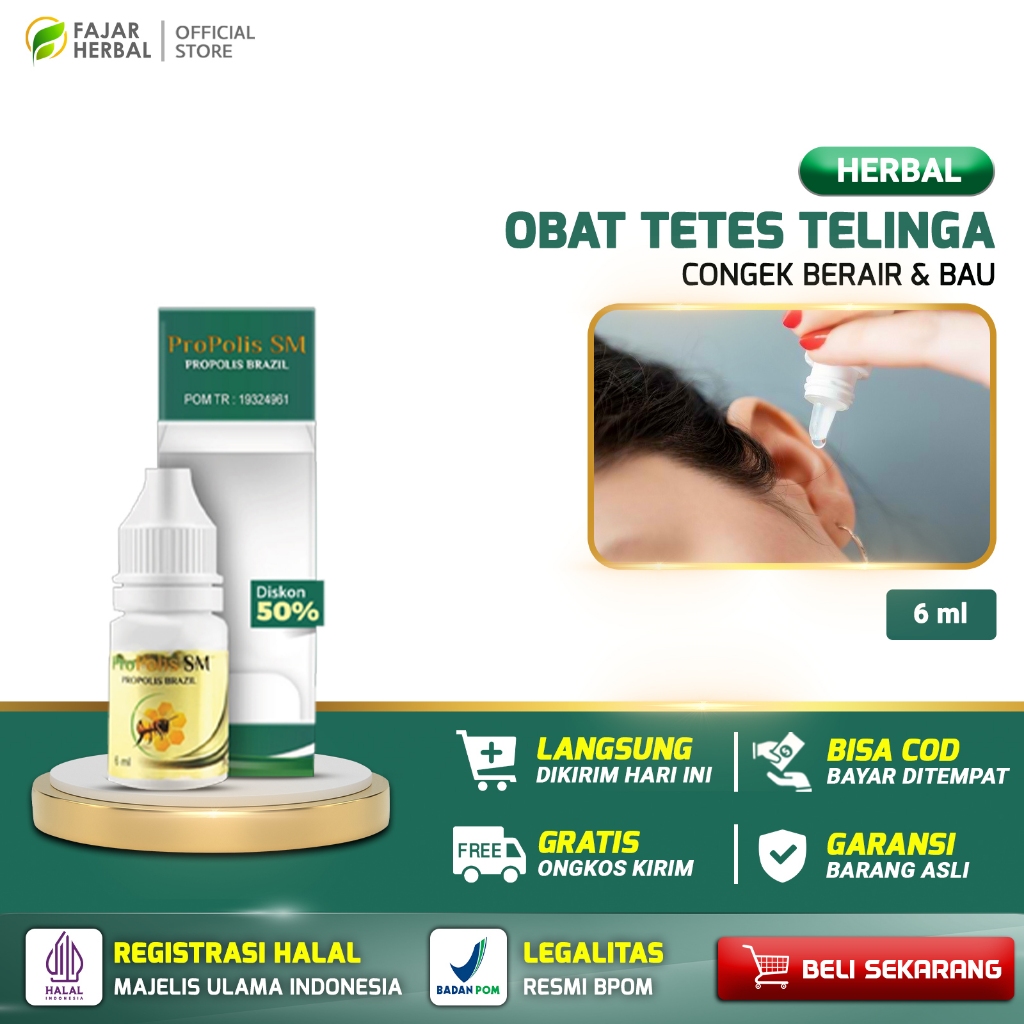 Khasiat Propolis Sm Untuk Telinga, Manfaat Propolis Sm Brazil untuk Penyakit Congek, Conge, Berair d
