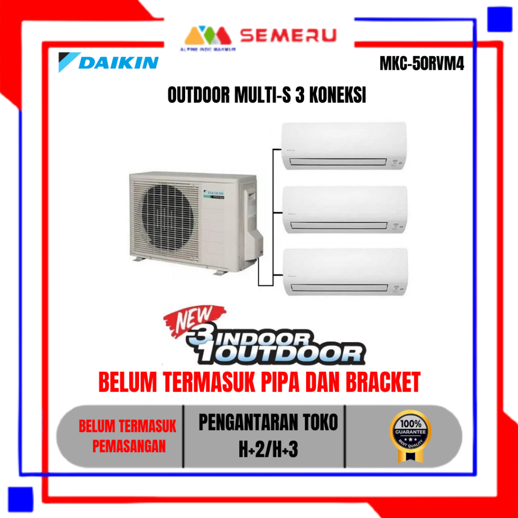 DAIKIN AC OUTDOOR MULTI-S 3 KONEKSI MKC-50RVM4 MAX 2 PK  / MKC-70SVM4 MAX 3 PK TERPISAH INDOOR nya K