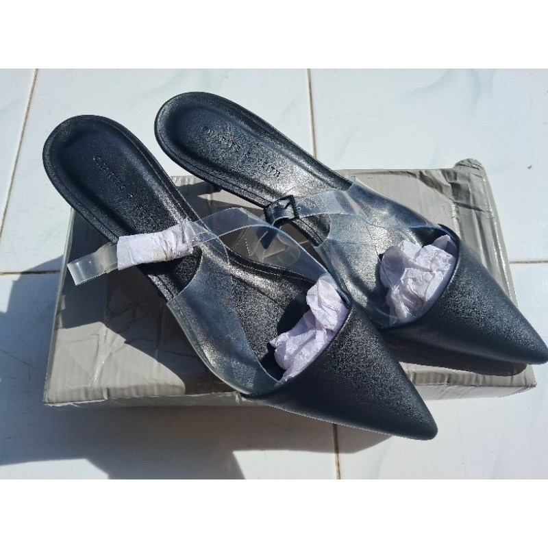 Sepatu wanita Heels CK 385 Black Transparan