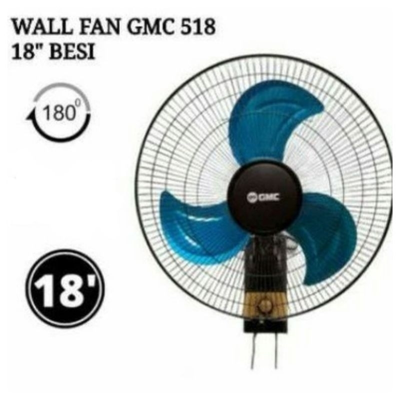 Wall Fan GMC 518/ GMC518 Wallfan GMC519 Kipas Angin Dinding GMC 18inch Besi
