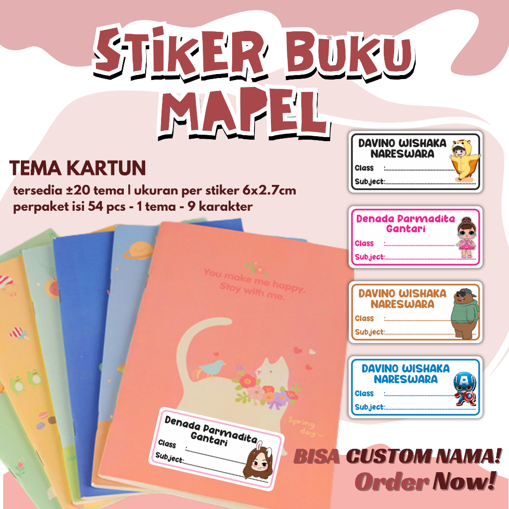 

STIKER NAMA MAPEL | WATERPROFF | STIKER WATERPROFF