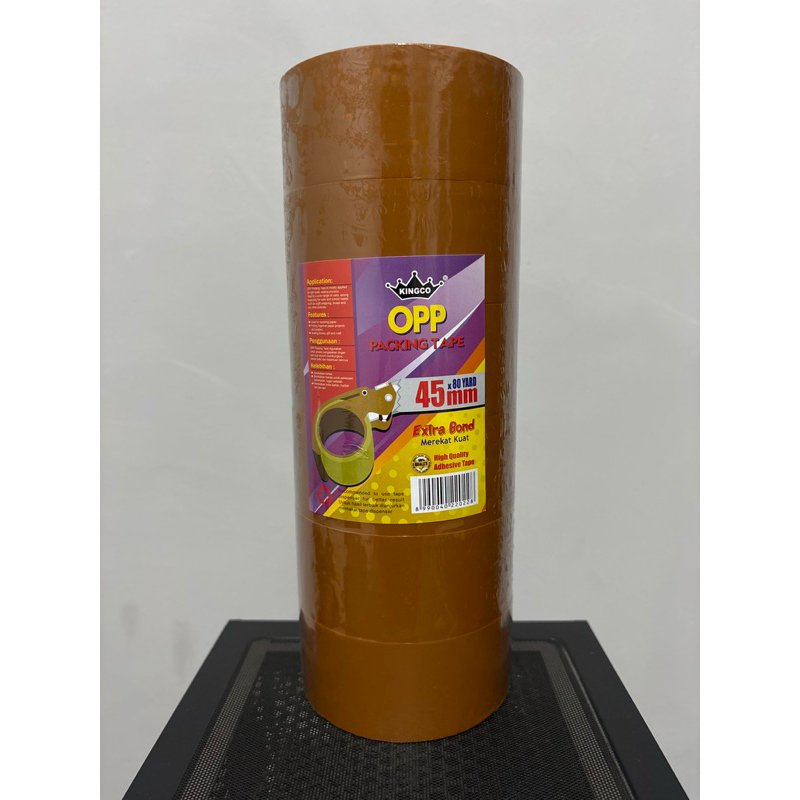 

Isolasi Kingco / Lakban Kingco / Kingco Tape Bening & Coklat 45mm x 45mic x 80yard [MURNI]