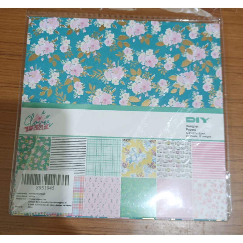 Kertas karton scrapbook  mix motif 24 lembar