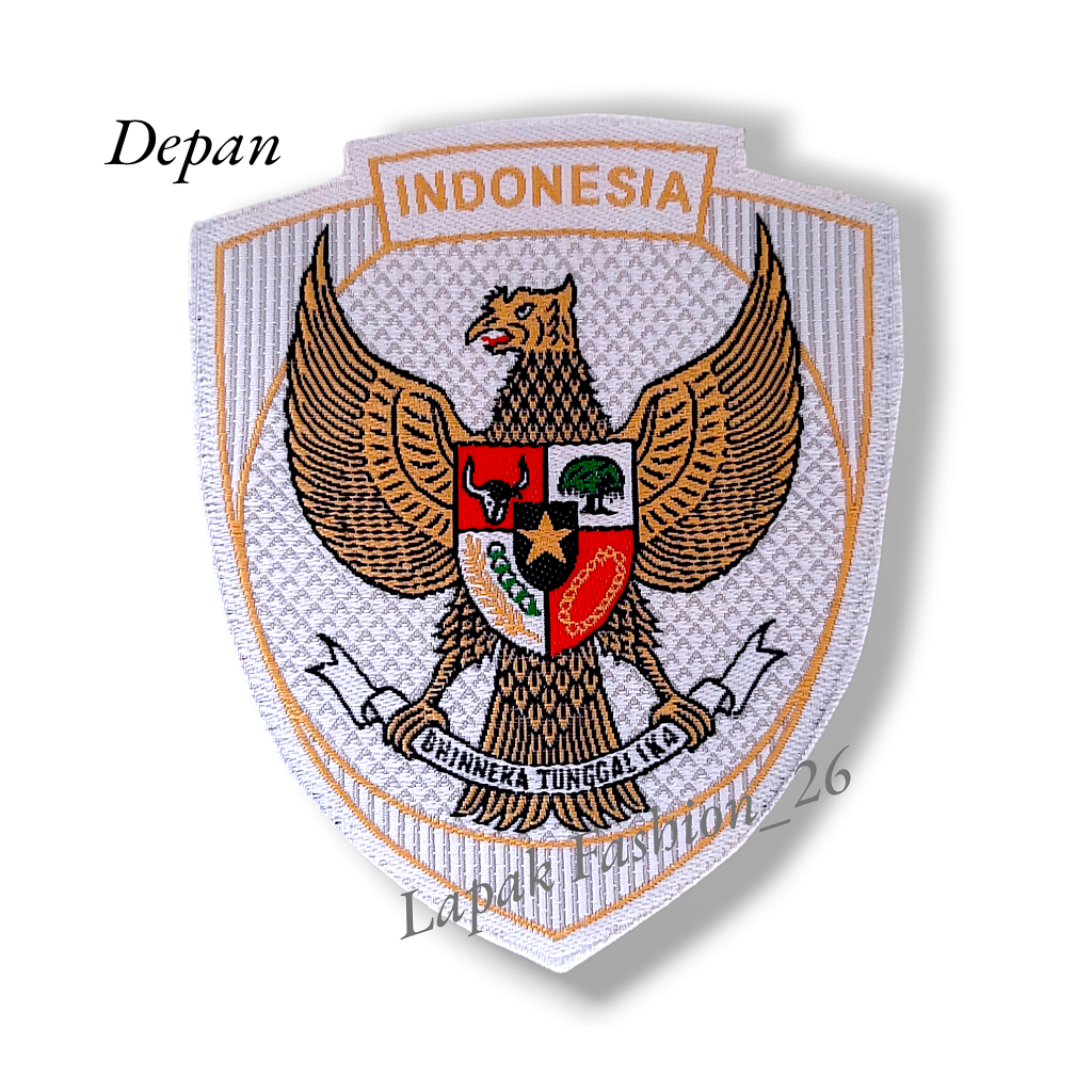 Logo Patch Woven / Emblem Club Bola Timnas Garuda Putih