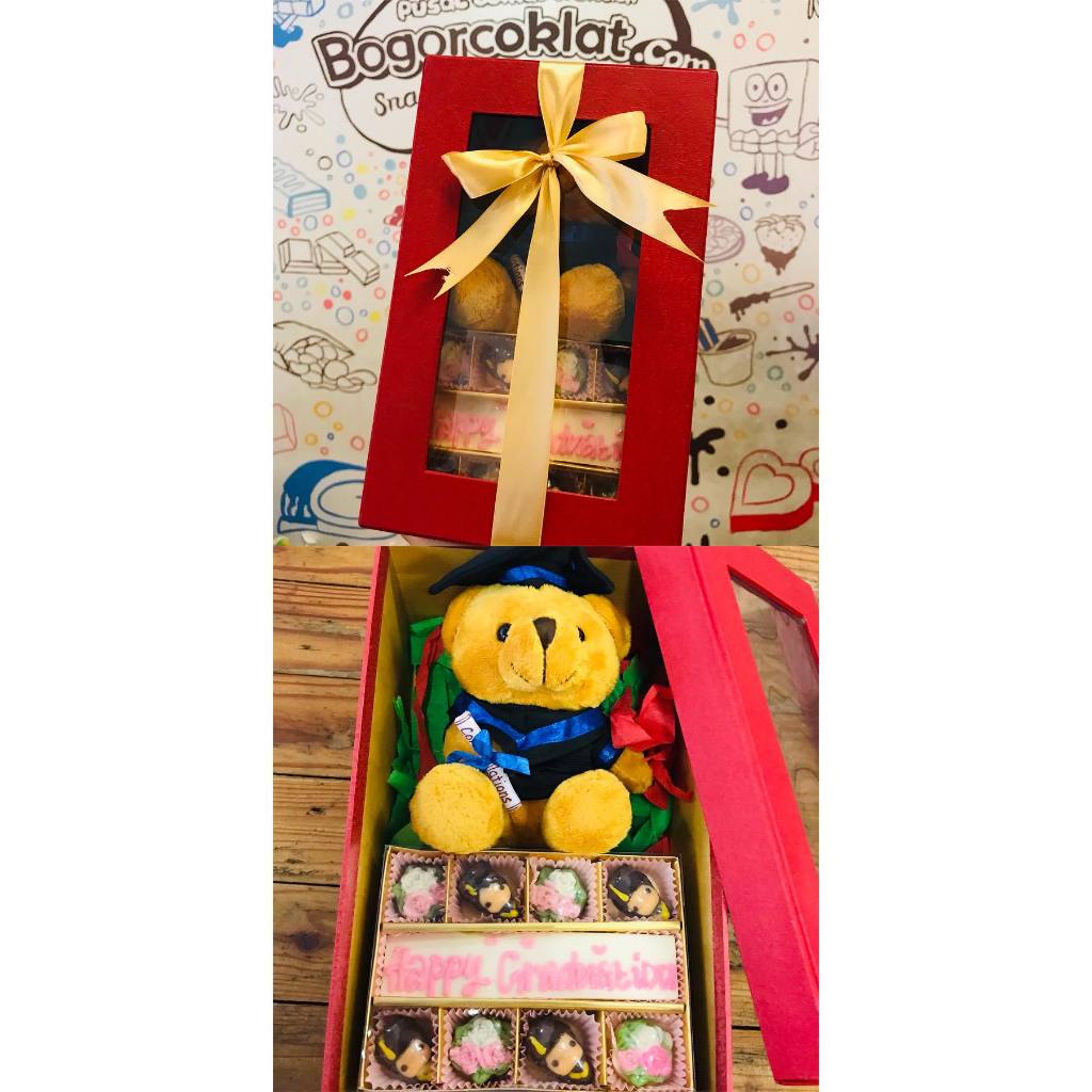 

Hampers Box Coklat+Boneka Red Graduation