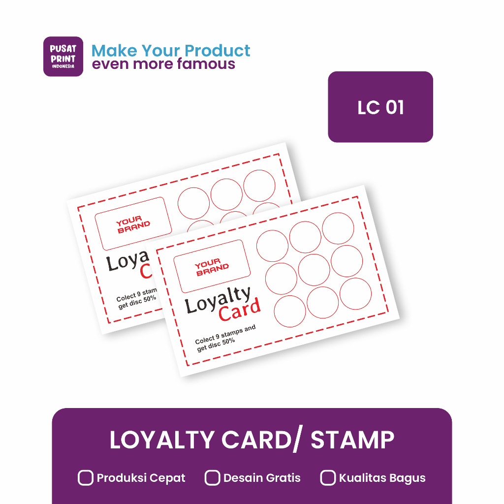 

Kartu Loyalty Card /Kartu Stamp/Stamp Card LC 01