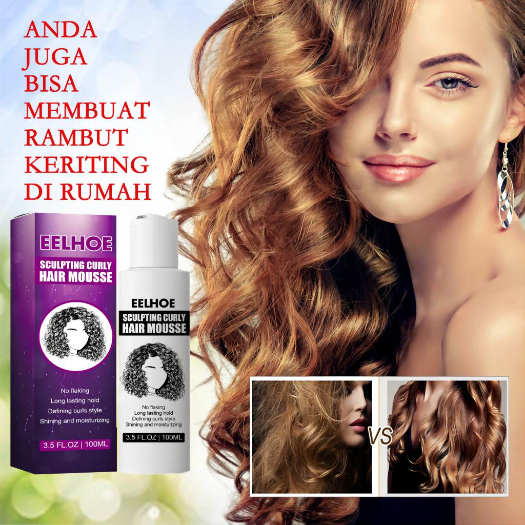 keriting rambut krim elastis perawatan pelembab rambut keriting Rambut keriting mudah diatur curly h