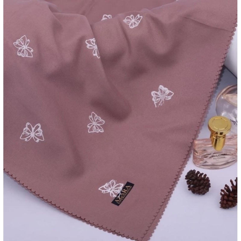 Jilbab Segiempat Motif Kupu Voal Jumbo Syari Size 130×130 Hijab Voal Syari Motif Terbaru Katun Nyama