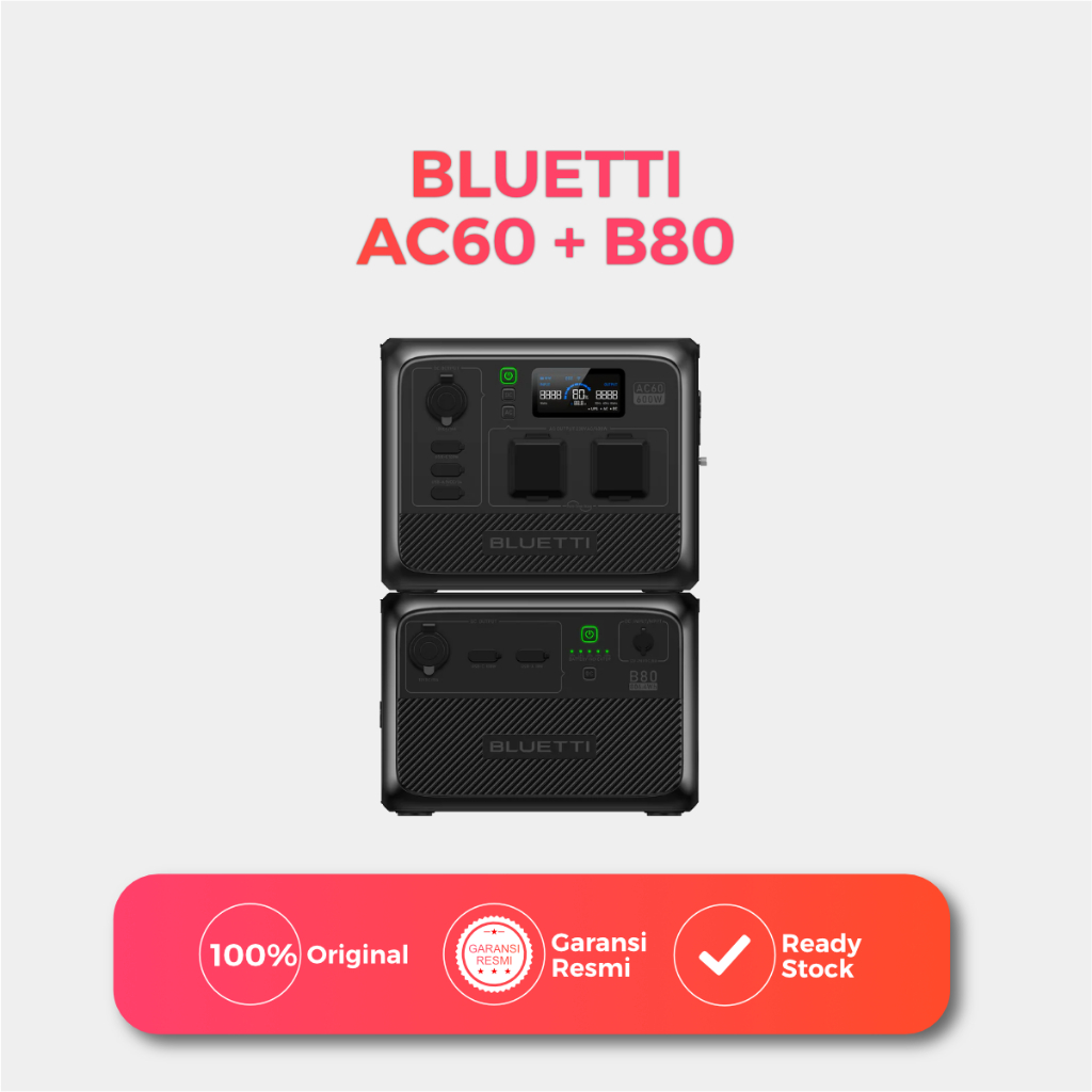BLUETTI AC60 Power Station / 600W 403Wh / Portable Power Station / Expansion Battery - AC60 + B80