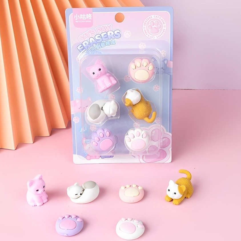

Penghapus Bentuk Hewan Kucing Lucu Atk Anak Eraser Mini 1 Set Isi 6 Motif Hadiah Ulang Tahun