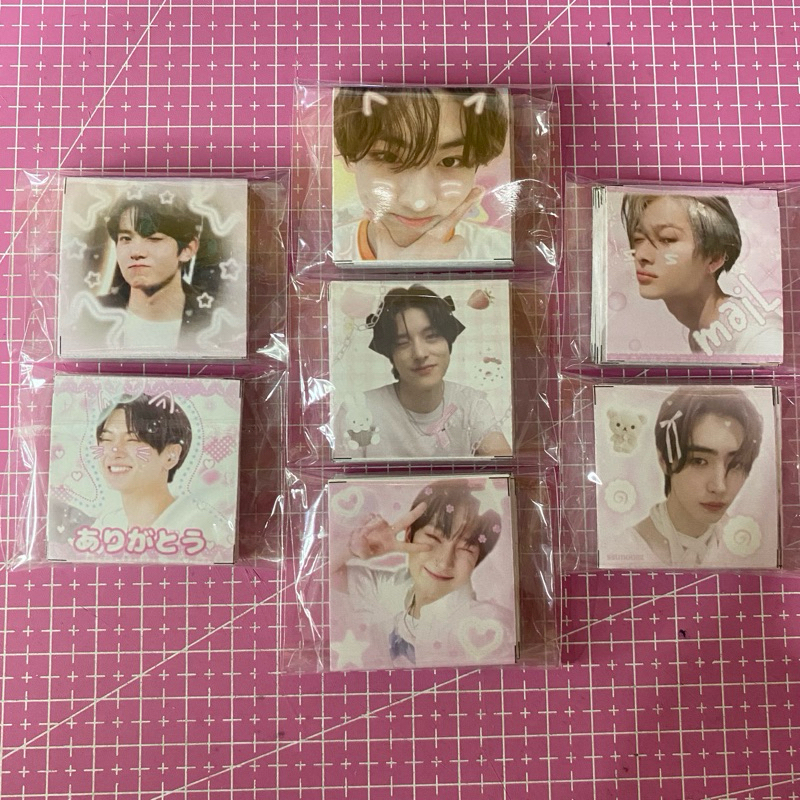 

24PCS ENHYPEN STICKER MAIL 4x4CM PINK CUTE