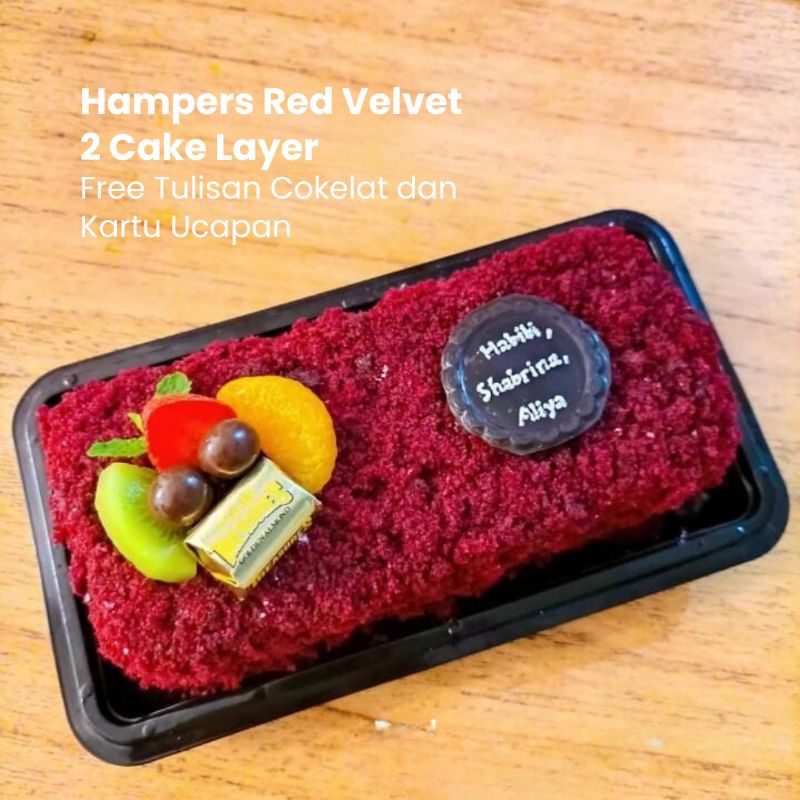 

Red Velvet 2 Cake Layers Kemasan Hampers Free Tulisan Cake Amanta Segar Bogor