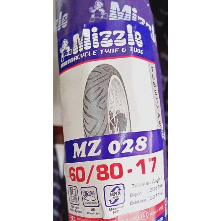 MIZZLE MZ028 60/80-17 BAN LUAR MOTOR BEBEK RING 17 MIZZLE MZ BUKAN TUBLESS