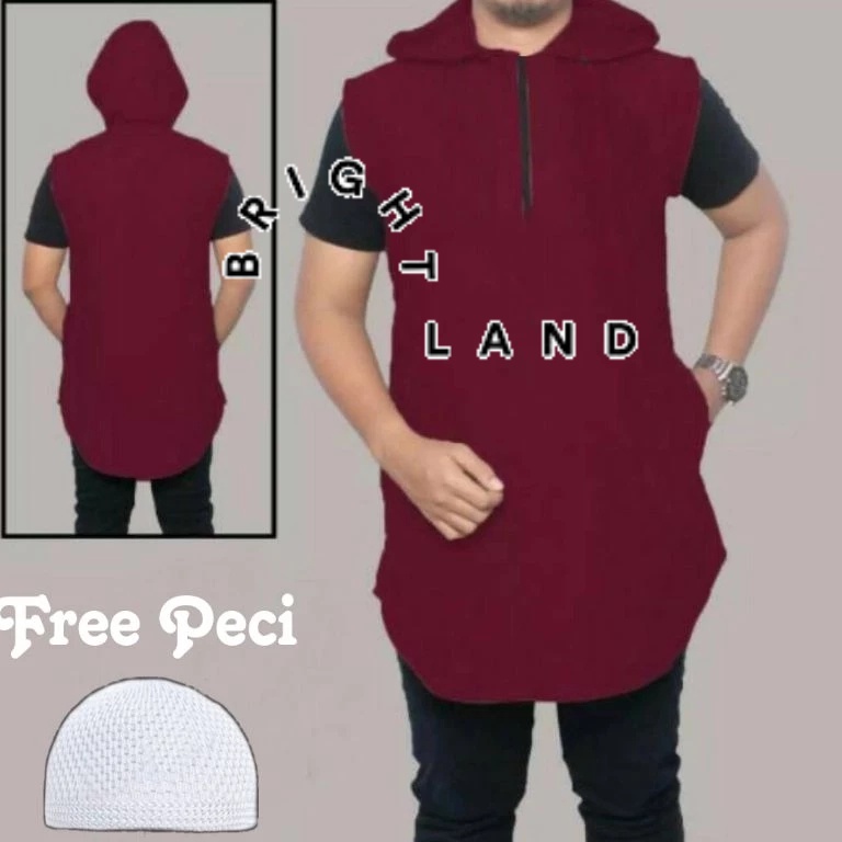 KODE I99I Jaket Sweater Hoodie Rompi Sholat Pria Polos  Rompi Shalat  Baju Muslim  Koko Muslim