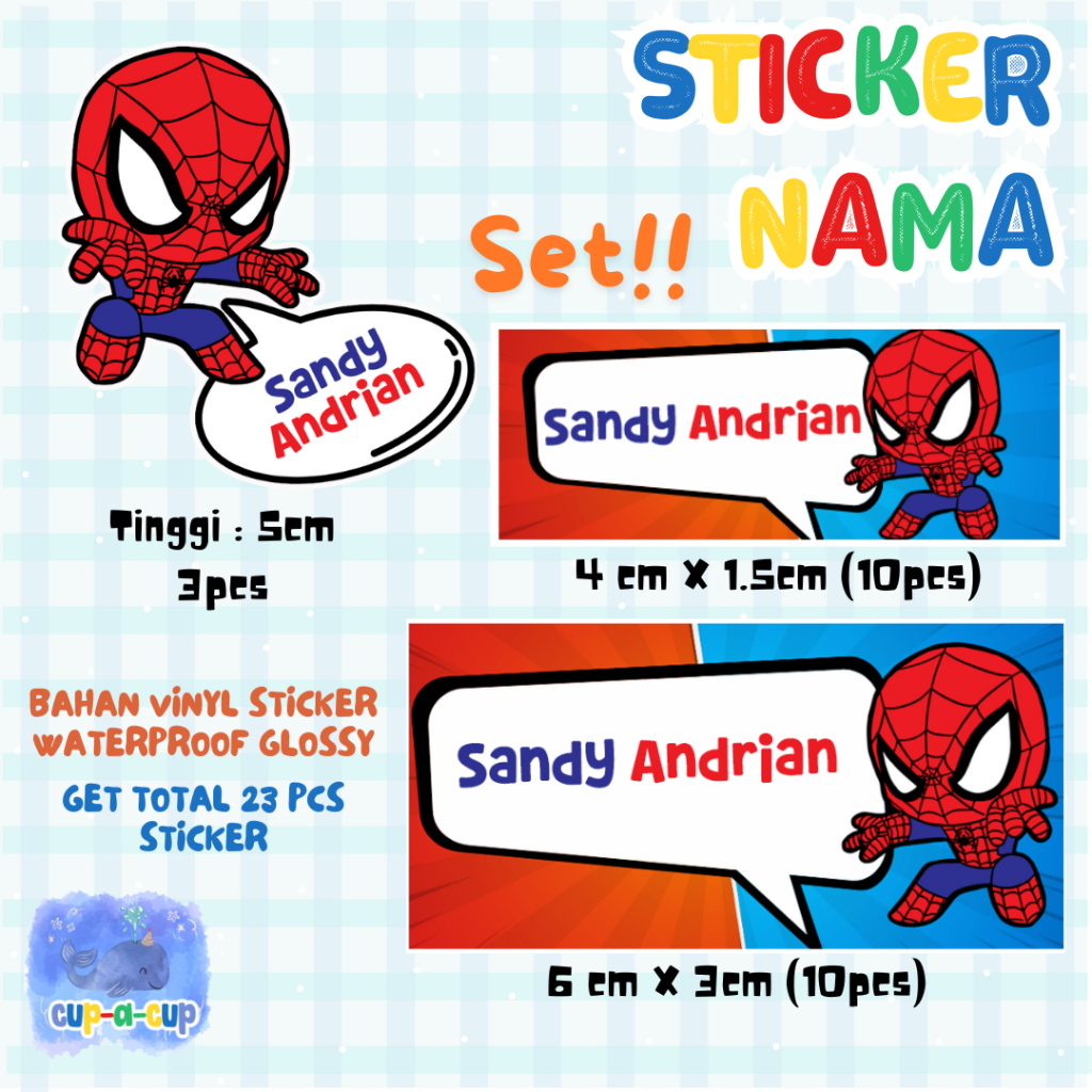 

Sticker Nama Karakter Anak Laki Laki Set 1 (3 ukuran)