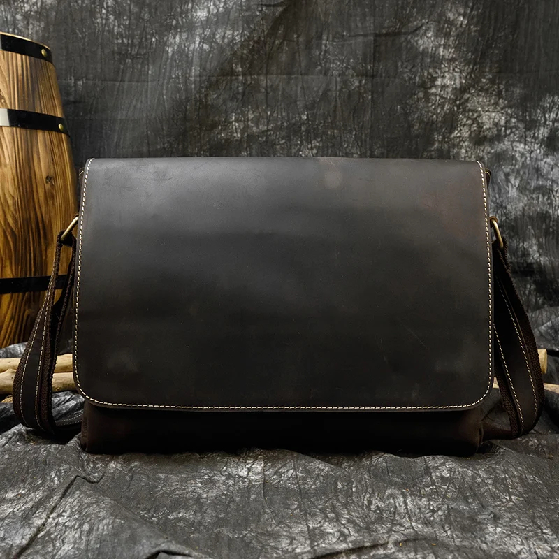 Tas Kulit Asli Original Selempang Pria - Tas Pria Selempang Kerja Kulit Sapi Asli - Tas Slempang Bah