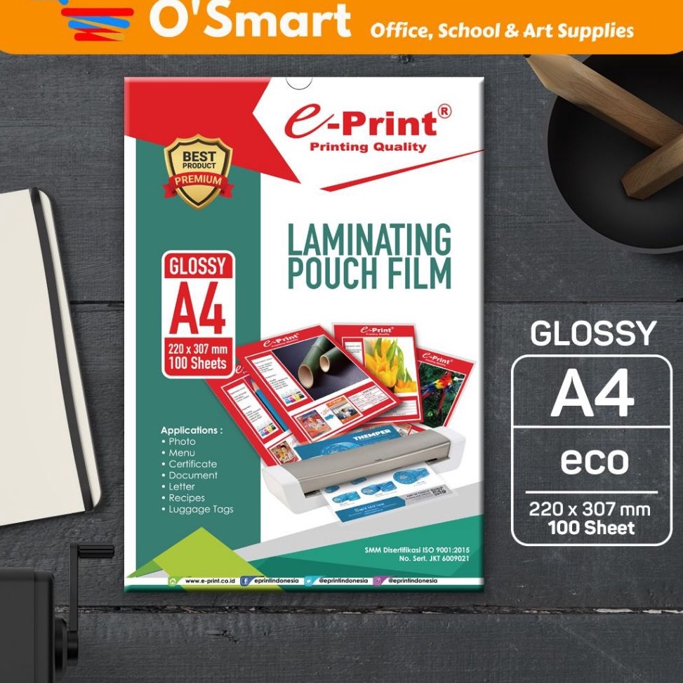 

KODE U47B EPrint Plastik Laminating A4F4 ECO