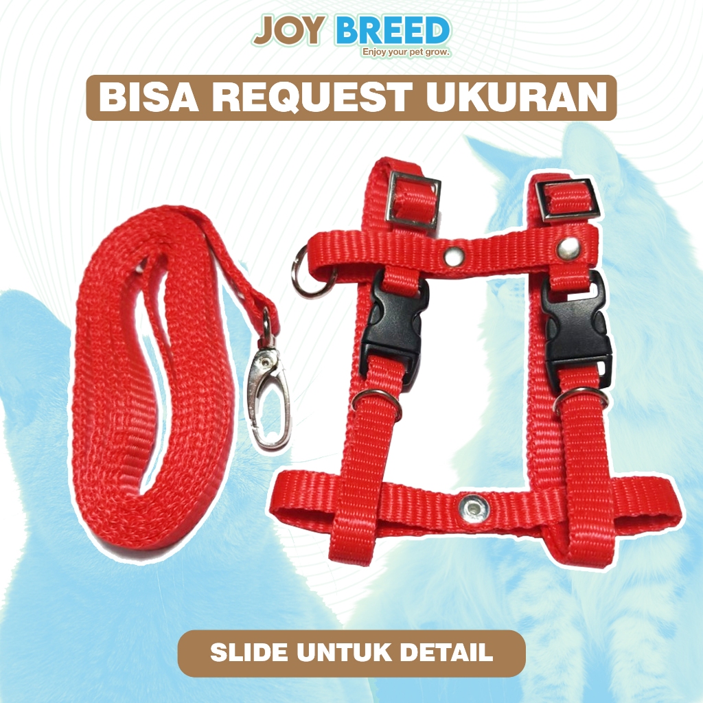 TALI TUNTUN KUCING HARNESS KUCING MODEL H PANJANG TALI 90CM