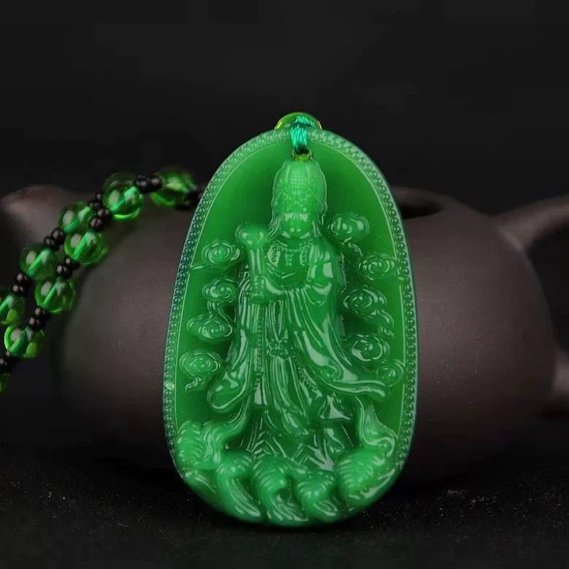 KALUNG KESEHATAN GIOK ASLI, KALUNG KESEHATAN PRIA WANITA BATU GIOK MODEL KWAN IM