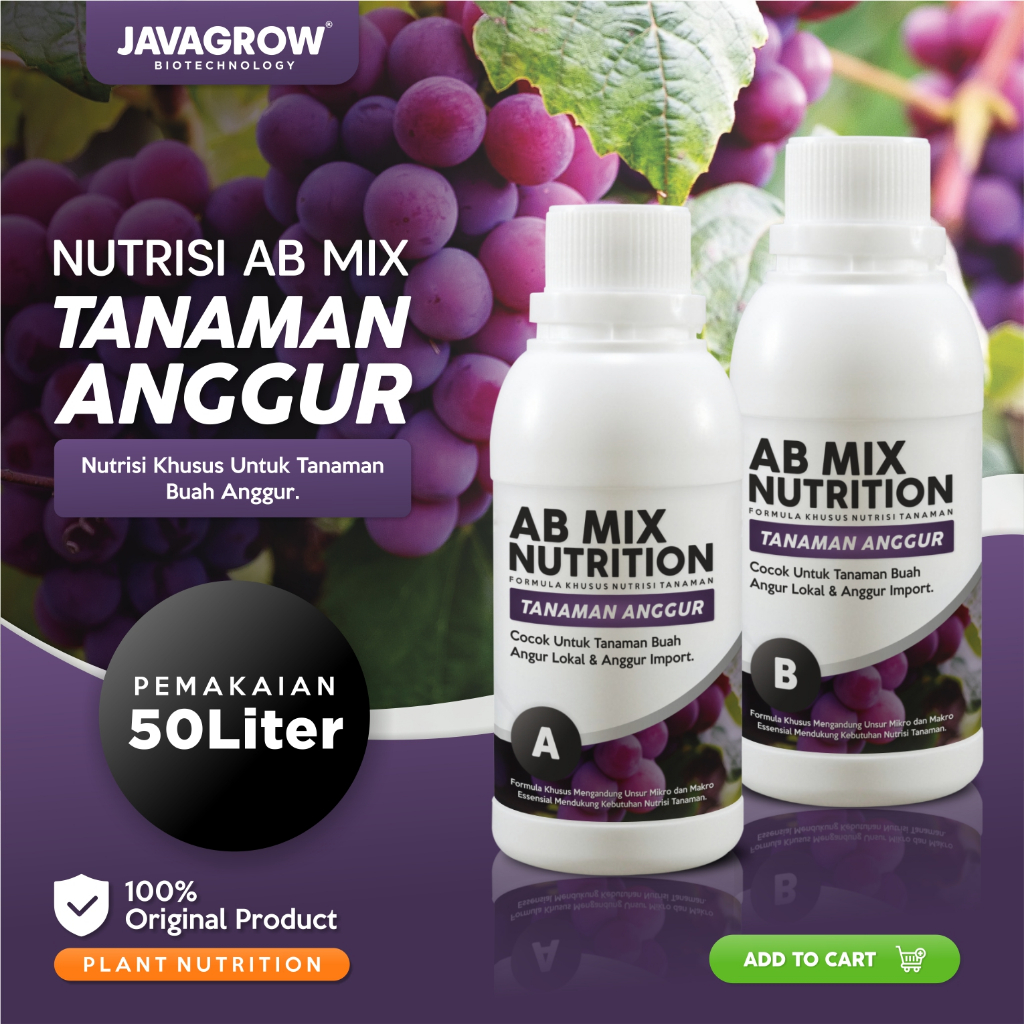 JAVAGROW - Nutrisi AB Mix Cair Buah Anggur Siap Pakai 250ml