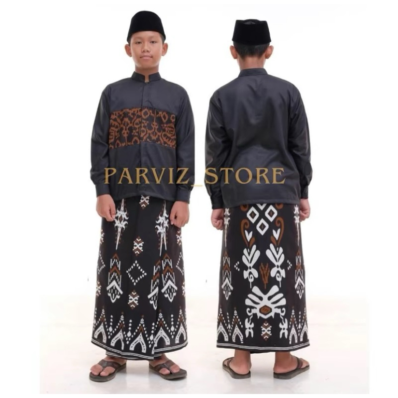 Setelan Koko sarung Anak laki-laki Remaja Usia 9-14 tahun songket