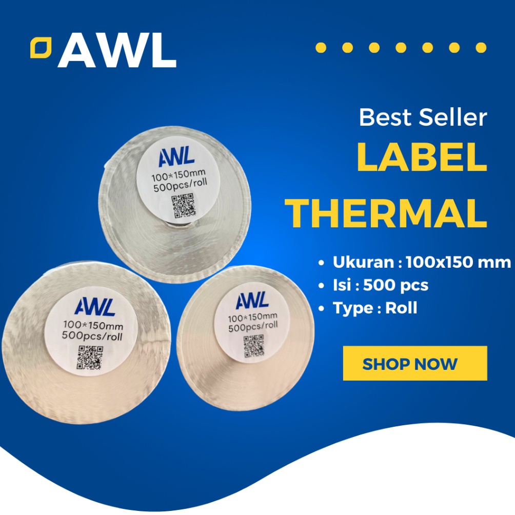 

KODE B9L Label Stiker Kertas Thermal 1x15mm 5pcs AWL