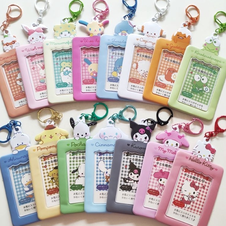 

ID Card Holder Name Tag Keychain Gantungan Wadah Kartu PC Sanrio Lucu Hello Kitty My Melody Kuromi Cinnamoroll Pochacco Pompompurin
