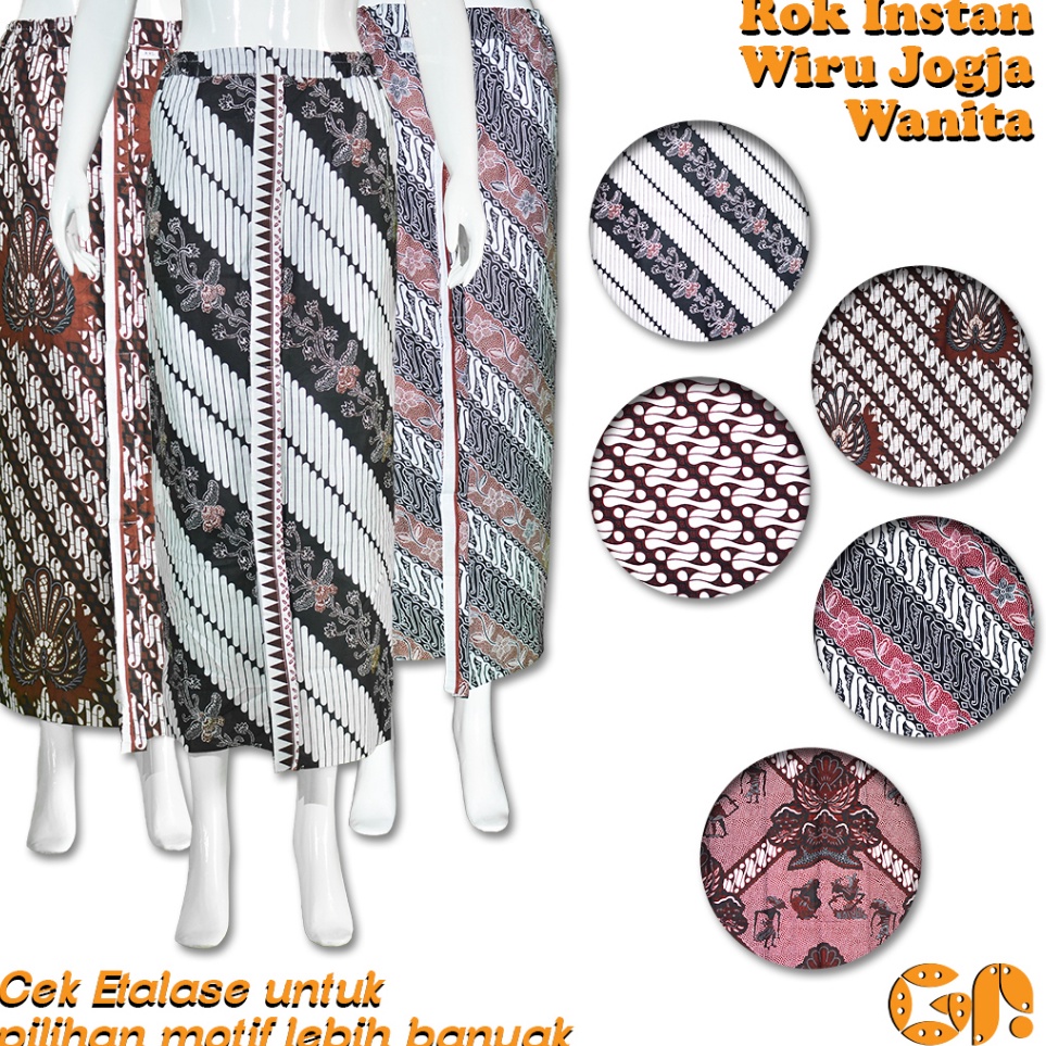 KODE O36O Rok Jarik Wiru Jogja Wanita Dewasa Rok Instan Pakaian Adat Jawa Batik Motif Lereng