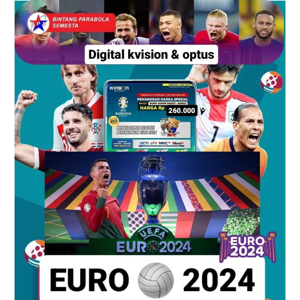 Voucher Final Draw Euro 2024 Piala Euro Langsung Aktif Paket Kvision Euro Paket Eropa paket parabola