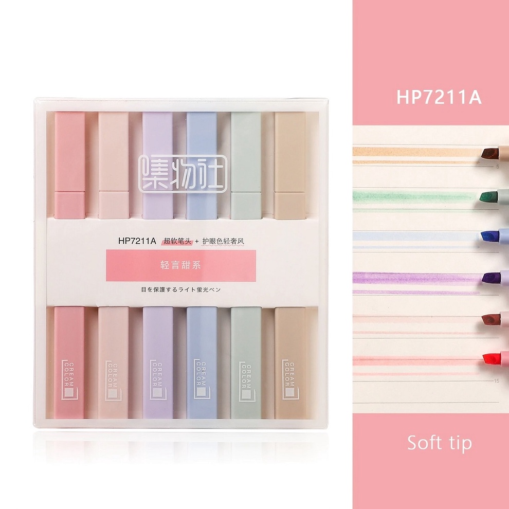 

KODE H74F 6 PCS Highlighter Pastel Spidol Highlighter Warna Pastel 6 Pcs