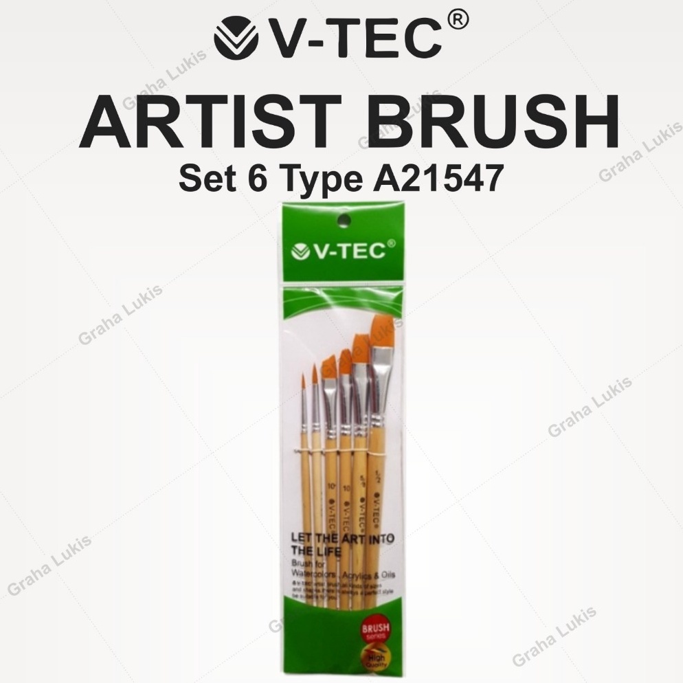 

KODE F46Y VTec Brush A21547 Set 6 Kuas Lukis Set 6