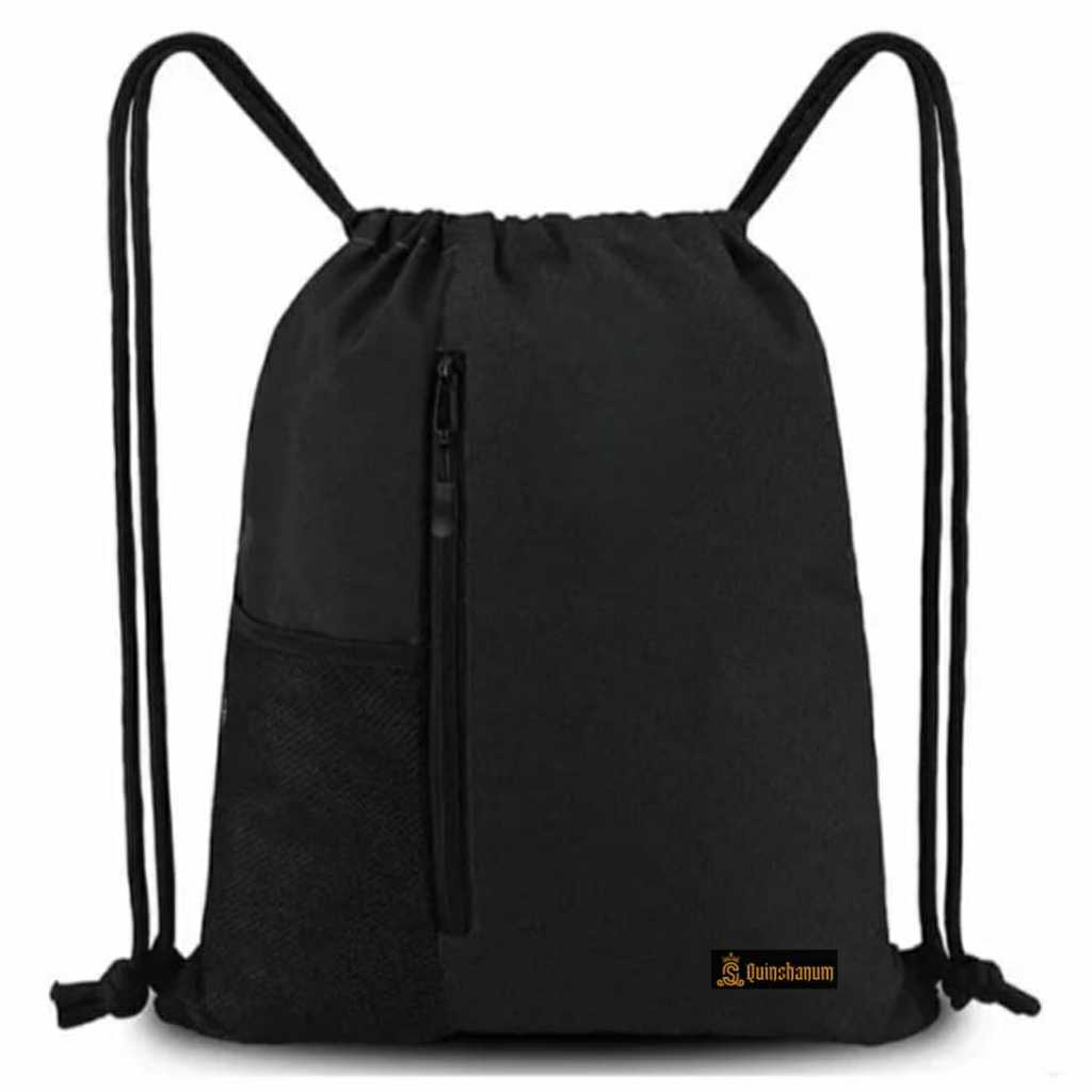Drawing String Bag Unisex Matt Cordura Waterproof Motif Jaring Depan QM