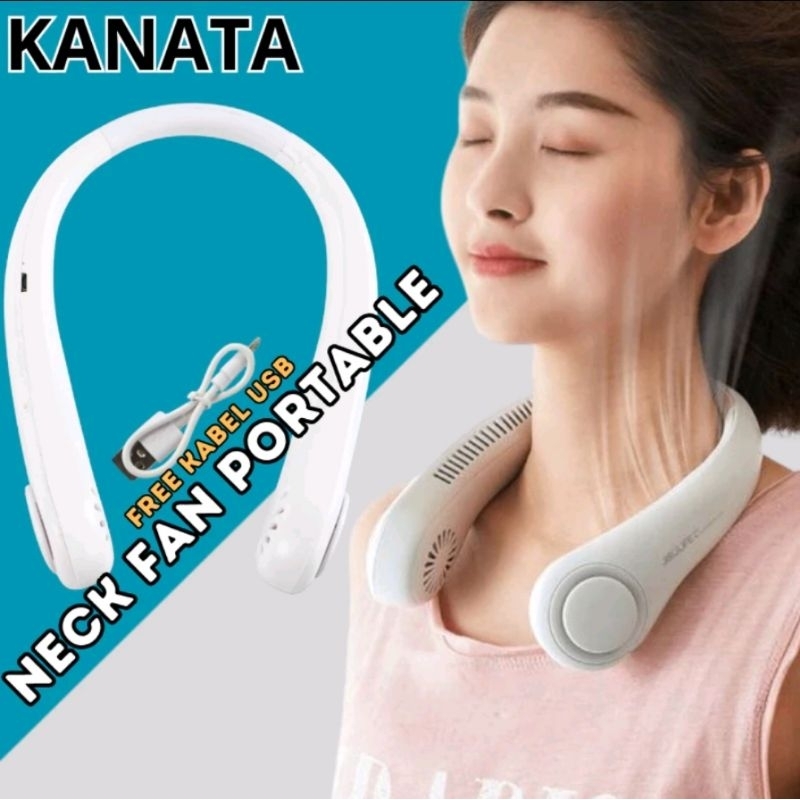 Kipas Angin leher kipas Gantung Leher Portable USB Rechargeable / Kipas